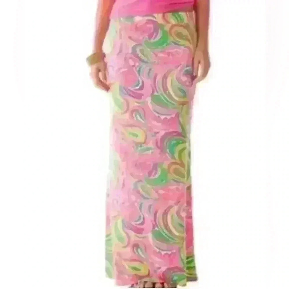 Lilly Pulitzer Marnie Skirt All Nighter 41" long Flamingo Print...Size Small - Picture 4 of 5